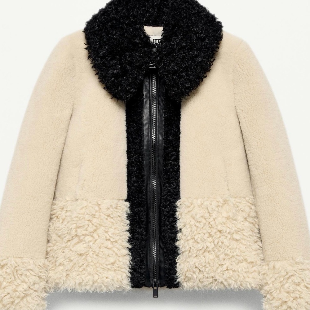 BNWT ZARA FAUX FUR PATCHWORK JACKET - Picture 2 of 7
